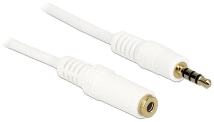 3,5mm Jack 4-polig audio/video verlengkabel AWG24 / wit - 2 meter