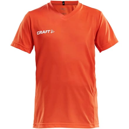 Craft Squad Jersey Solid Sportshirt - Maat 122  - Unisex - oranje - wit
