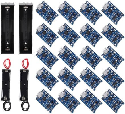 Allecto - 18650 lithium batterijlader - 20 stuks batterijhouders