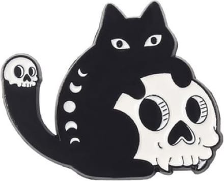 Pin Broche - enamel pin - kledingspeld - Halloween - Skull kat