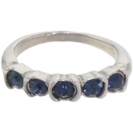 Behave – ring – Donkerblauw – Zilverkleur – Klassiek design – Kristalaccenten