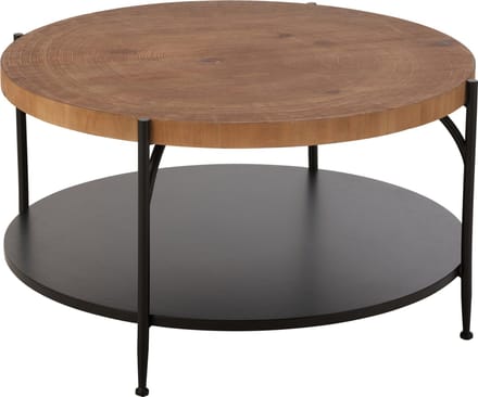 J-Line salontafel Voni - mdf/ijzer - zwart/naturel