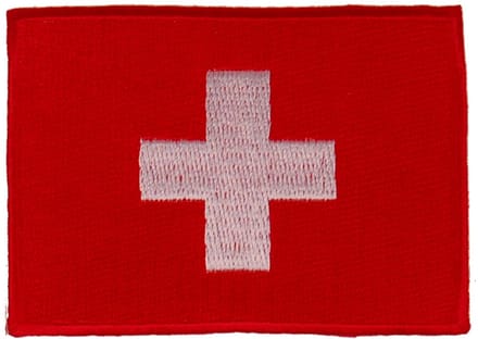 Strijkapplicatie/Patch - Vlag Zwitserland - 8x6cm
