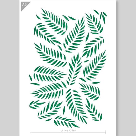 QBIX Palmbladeren Sjabloon A5 Formaat Kunststof - Uitsnede 11cm breed