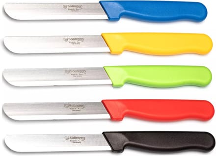 Solingen Tafelmes – Allround Kartelmes – Brede Smeerkant – RVS – 21,5 cm – Set van 5