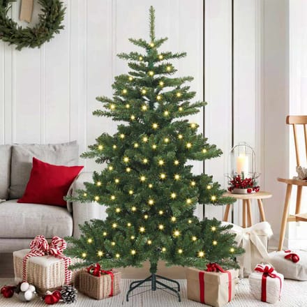 vidaXL - Kunstmatige - Hinged - Kerstboom - Groen - 150 - cm - PVC - en - Staal