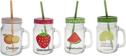 Cosy & Trendy Bokaal D8xh13cm-45cl Met Rietje 4 Types