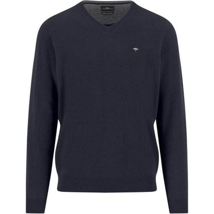 Fynch-Hatton Trui V-Neck Merino Cashmere Navy / male