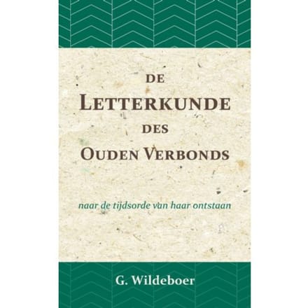 De Letterkunde Des Ouden Verbonds - G. Wildeboer