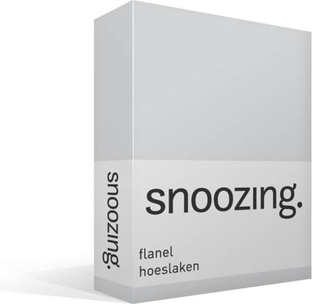 Snoozing - Flanel - Hoeslaken - Eenpersoons - 80x200 cm - Grijs