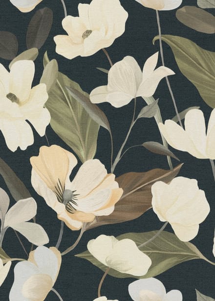 Erismann Vinylbehang 10508-15 - Floralie - Botanisch Grijs - 53cm x 10.05m