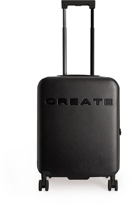 CREATE - Harde polycarbonaat koffer met TSA-slot en multidirectionele wielen - Zwart - Cabine S - LUGGAGE STUDIO