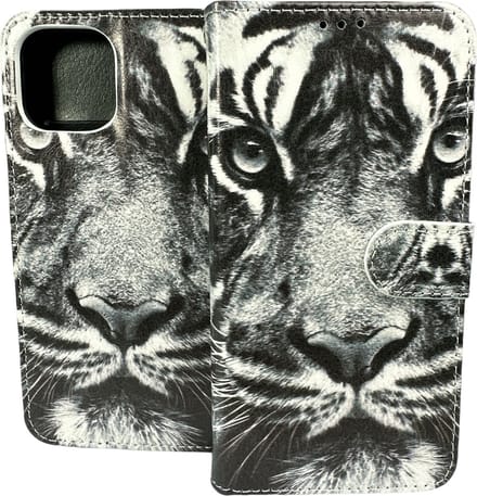 Portemonnee Book Case Hoesje Geschikt voor: iPhone 14 - Tiger Print