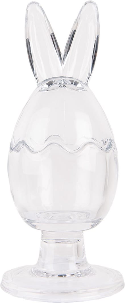 Clayre & Eef Glazen potje Ei Ø 9x22 cm Transparant Glas