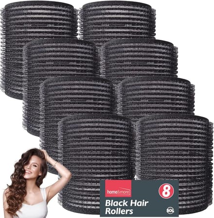 Haarrollers Zelfvast - Krulspelden Volume - Haar Stijlen - Verminder Warmteschade - 8 Stuks - Zwart