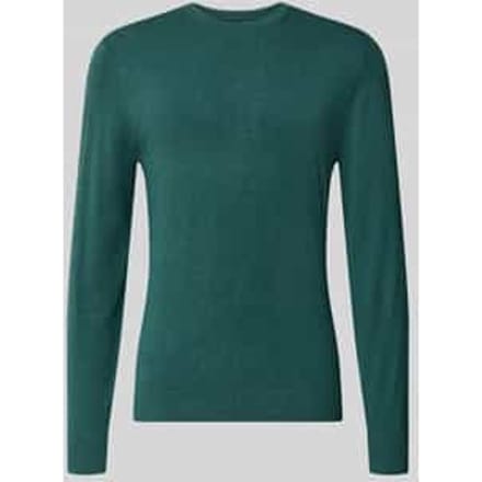 Gebreide pullover met geribde ronde hals