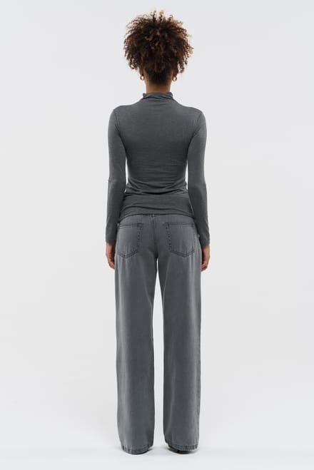 BENU Grijze blouse met plooien en col
