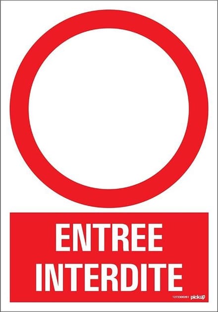 Pickup bord panneau 23x33 cm Combi - Entree interdite
