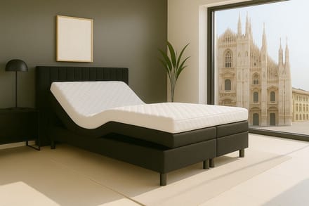 Boxspring Milano Elektrisch verstelbaar 140x200 cm Zwart
