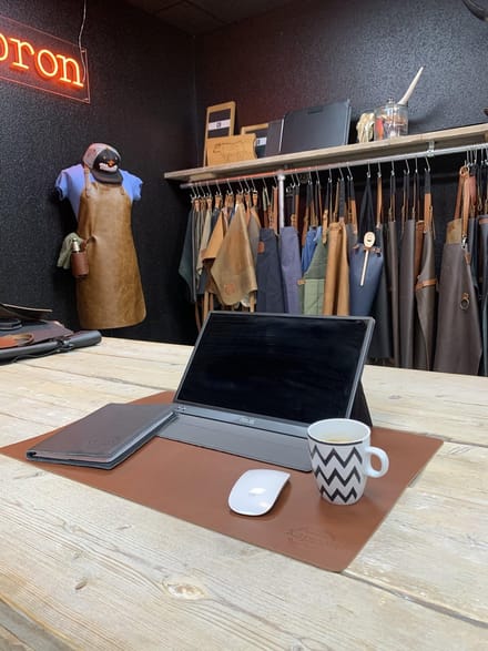 Xapron leren bureaulegger - Kleur Cognac (cognac) - 60 × 40 cm - Handgemaakt - Kantoor - Gaming