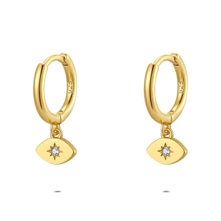 Twice As Nice Oorbellen in zilver, oogvorm Goudkleurig