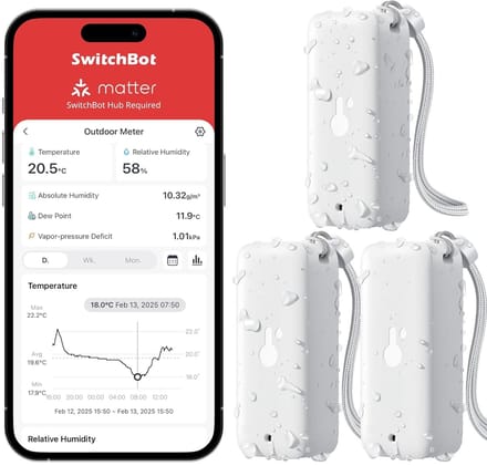 Buiten Binnenthermometer en Hygrometer met Bluetooth tot 100m Bereik en 2 Jaar Batterij