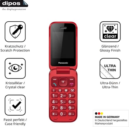 dipos – 4x Beschermfolie geschikt voor Panasonic KX-TF600 | Krasbestendige & heldere Screenprotector Ultra-Thin