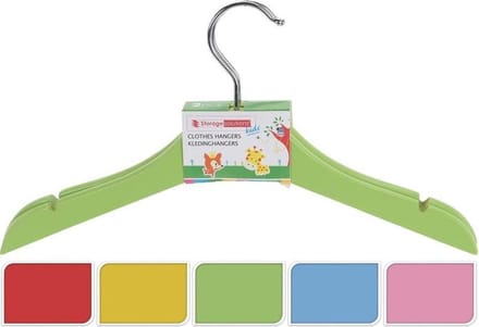 Storage Solutions kledinghangers voor kinderen - 2x stuks - hout - Klerenhangers - roze