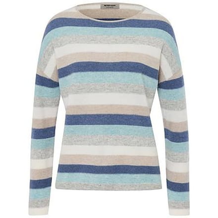 Trui ronde hals 100% kasjmier Van Peter Hahn blauw