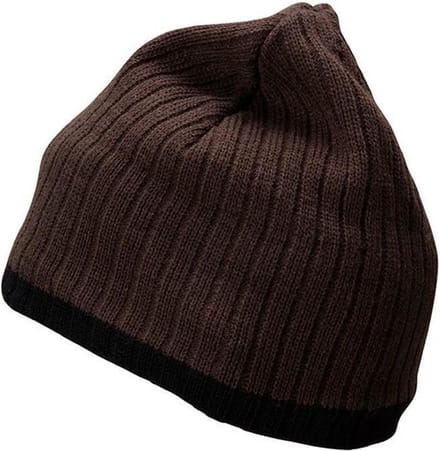 Myrtle Beach - Unisex Gebreide Muts (Bruin/Zwart)