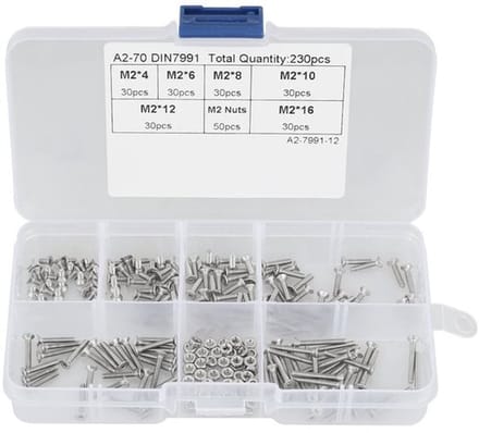 230 stuks Roestvrijstalen Schroeven en Moeren Kit