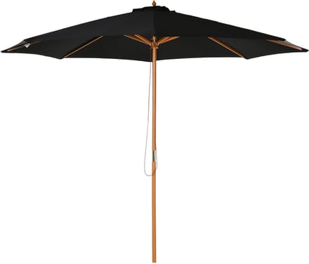 Clruro Parasol - 300 cm - Houten Frame - Tuin En Terras - Bamboe - Zwart