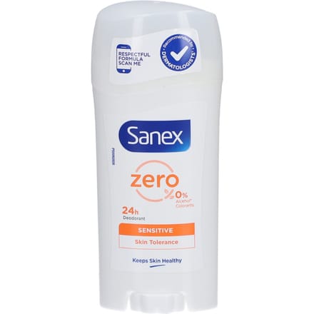 Sanex Zero% Sensitive Déodorant Stick pour Peaux Sensibles 24h 65 Deodorant