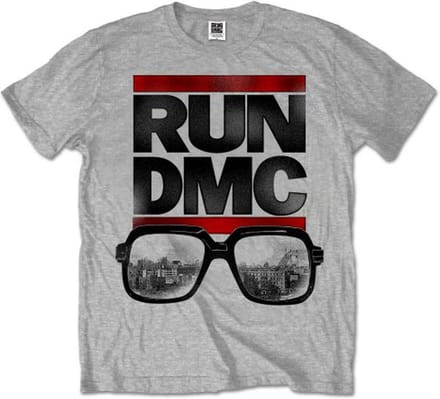 Run DMC - Glasses NYC Heren T-shirt - S - Grijs