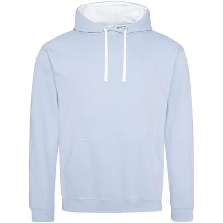 Just Hoods Varsity Hoodie JH003 - Sky Blue/Arctic White - S