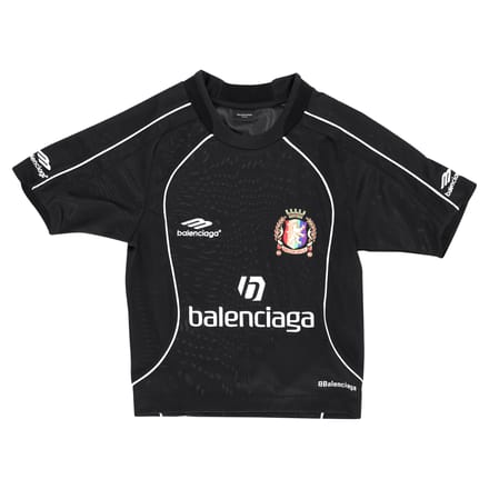 Balenciaga Lion Crest voetbalshirt T-shirt in zwart polyester