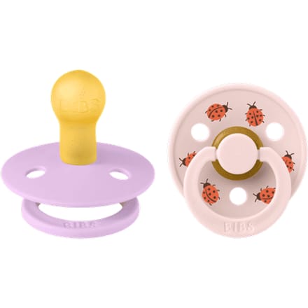 BiBs Studio Colour Fopspeen - Rond - 2 Stuks - 0-6 Mnd - Ladybug Violet Sky Mix