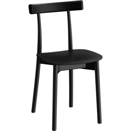 NINE Skinny Wooden Stoel - black