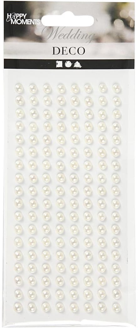 Halve Kralen, d 5 mm, wit, 144 stuk/ 1 doos