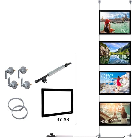 Artiteq Schilderij Ophangsysteem 3x A3 All-in-one Display It Led Fixed