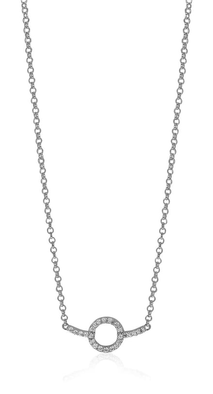 Zinzi zilveren ketting strak rond design wit 42-45cm ZIC1063