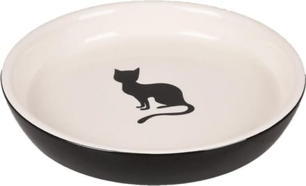 Flamingo - Kattenvoerbak Nala - Zwart/Wit - 180 ml - 15.5x15.5x2.5cm