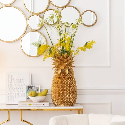 KARE decoratieve vaas Ananas, hoogte 50 cm, polyresin, handgemaakt
