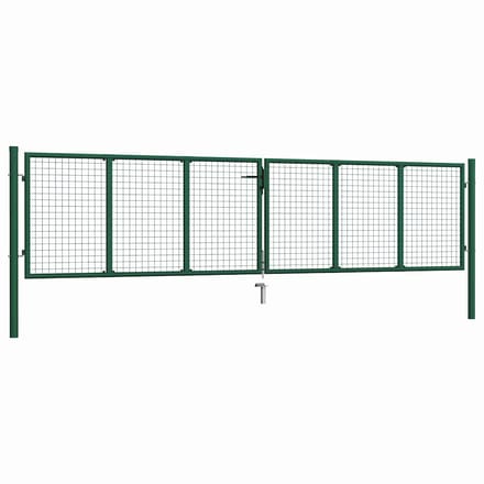 vidaXL - Tuinhek - van - gaas - 400x100 - cm - staal - groen