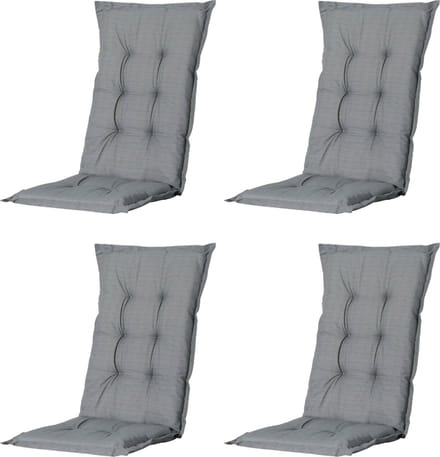 Madison - Tuinkussen - Universeel - Lage Rug - 4 st. - Basic Grey - 105x50cm - Grijs - Tuinstoelkussens - Standenstoel