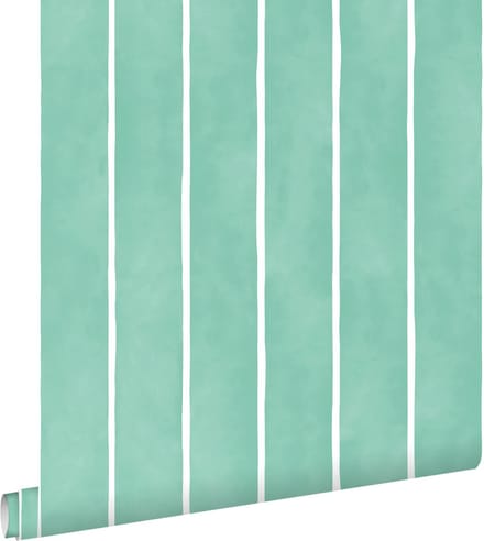 ESTAhome behang strepen groen en wit - 50 x 900 cm - 131309