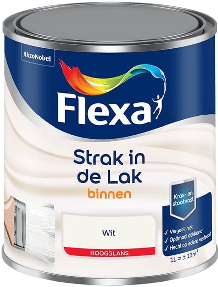 Flexa - Strak In De Lak Binnenlak Hoogglans - Wit - Mengverf - 1 L