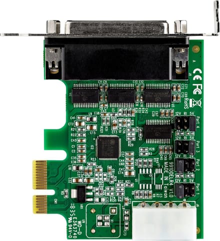 StarTech.com 4 Port PCI Express RS232 Serial AV / multimedia paneel Card - 16950 UART - Serial AV / multimedia paneel