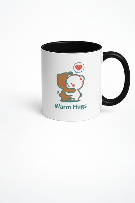 Warme Knuffel Beren Mok - 'Warm Hugs' Liefdevolle Keramische Beker Cadeau
