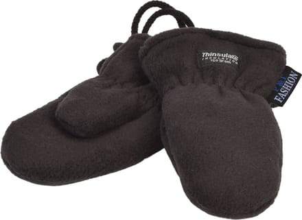 P&T Wanten Kinderen met Touwtje - Fleece - Thinsulate Voering - Zwart - 6j